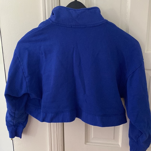 Weworewhat blue cropped half zip sweatshirt - Picture 7 of 7